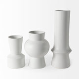Laforge 10.8H Medium White Ceramic Vase by Mercana at Eve Furniture