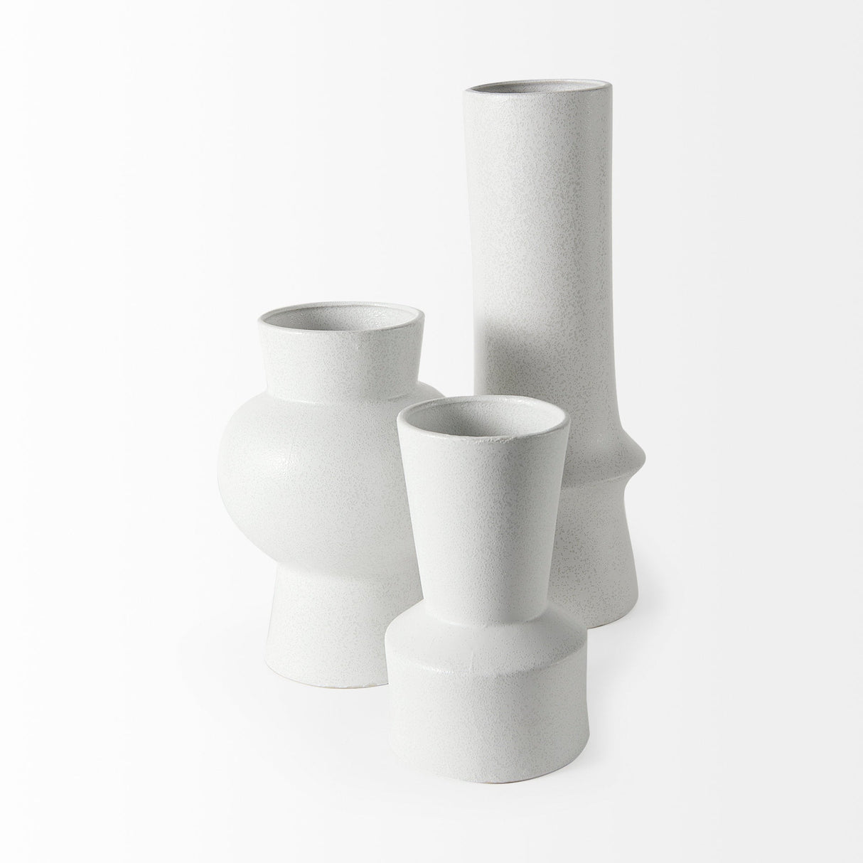 Laforge 9.4H Small White Ceramic Vase by Mercana at Eve Furniture