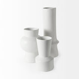 Laforge 9.4H Small White Ceramic Vase by Mercana at Eve Furniture