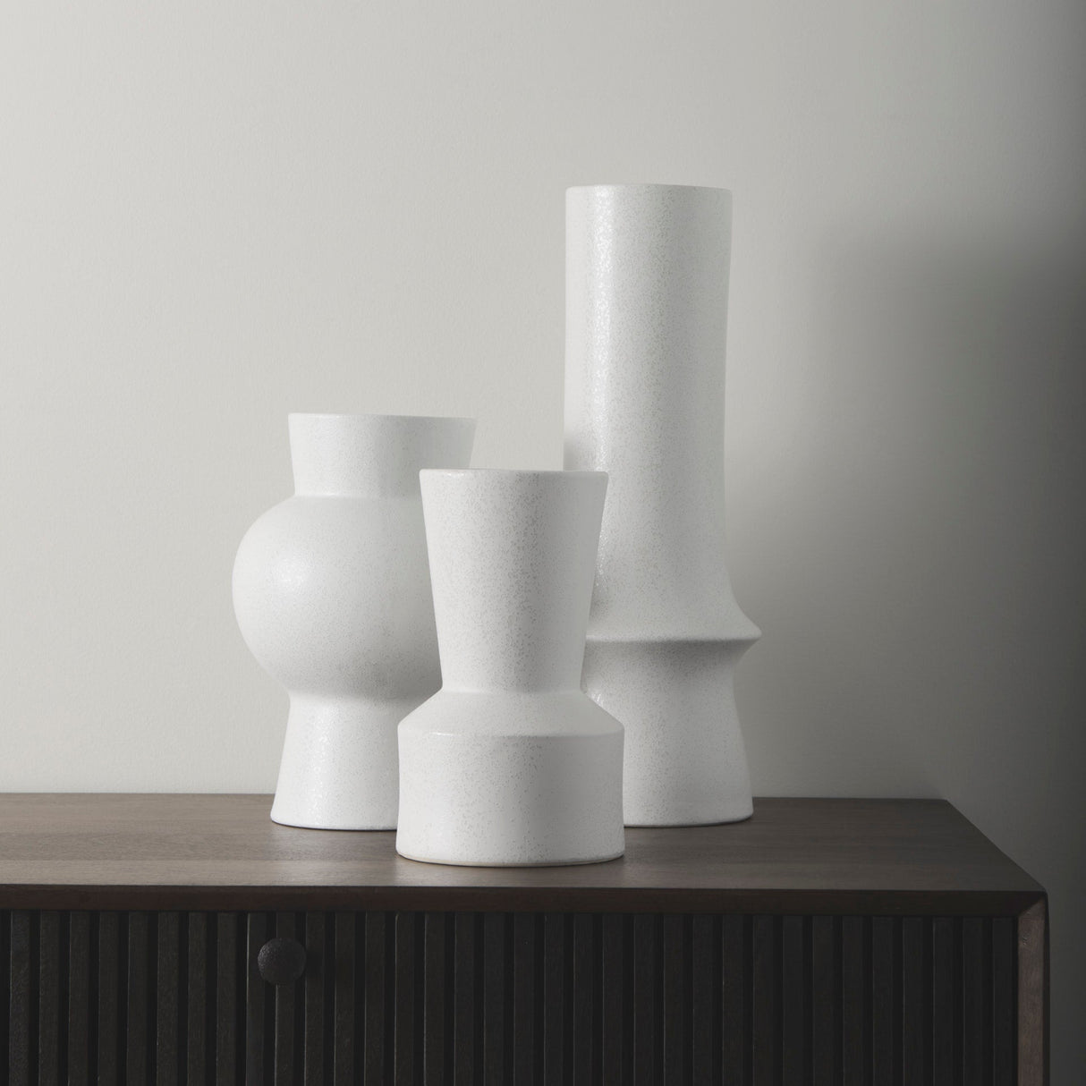 Laforge 9.4H Small White Ceramic Vase by Mercana at Eve Furniture