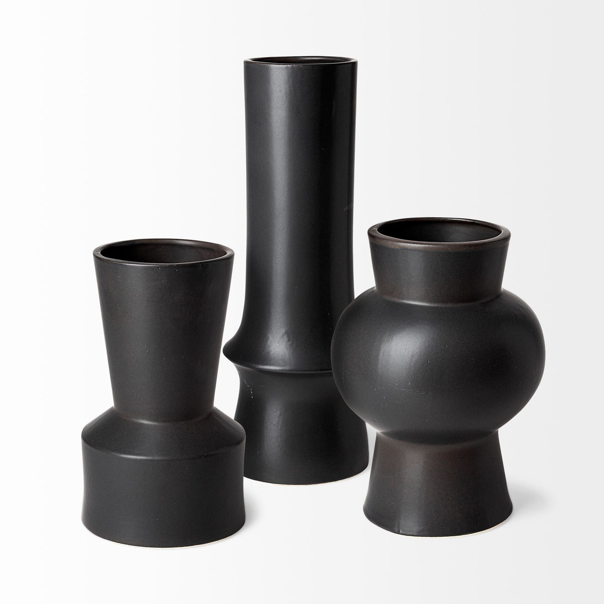 Laforge II Black Ceramic Vase by Mercana at Eve Furniture