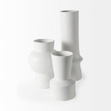 Laforge Medium White Ceramic Vase by Mercana at Eve Furniture