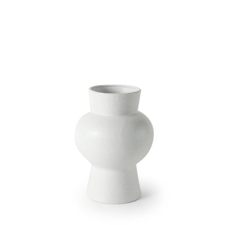 Laforge Medium White Ceramic Vase by Mercana at Eve Furniture