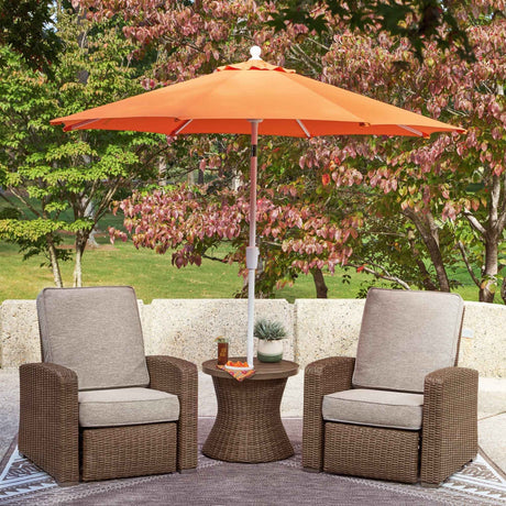 Laguna Heights Beige 2 Outdoor Chairs and End Table by Ashley at Eve Furniture