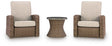 Laguna Heights Beige 2 Outdoor Chairs and End Table by Ashley at Eve Furniture