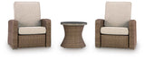 Laguna Heights Beige 2 Outdoor Chairs and End Table by Ashley at Eve Furniture