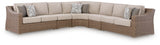 Laguna Heights Beige 5-Piece Outdoor Sectional by Ashley at Eve Furniture