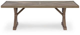 Laguna Heights Beige Outdoor Dining Table by Ashley at Eve Furniture