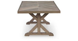 Laguna Heights Beige Outdoor Dining Table by Ashley at Eve Furniture