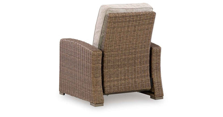Laguna Heights Beige Outdoor Recliner by Ashley at Eve Furniture
