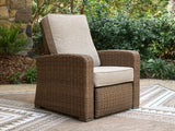 Laguna Heights Beige Outdoor Recliner by Ashley at Eve Furniture