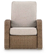 Laguna Heights Beige Outdoor Recliner by Ashley at Eve Furniture