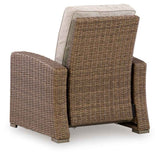 Laguna Heights Beige Outdoor Recliner by Ashley at Eve Furniture