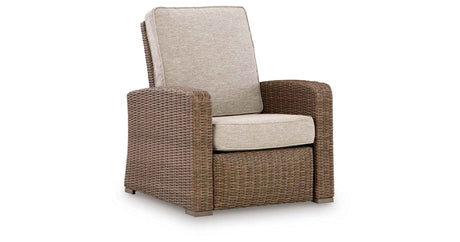Laguna Heights Beige Outdoor Recliner by Ashley at Eve Furniture