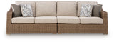 Laguna Heights Beige Outdoor Right and Left-arm Facing Loveseat with Cushion (Set of 2) by ASHLEY FURNITURE at Eve Furniture