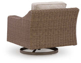 Laguna Heights Beige Swivel Lounge with Cushion by Ashley at Eve Furniture