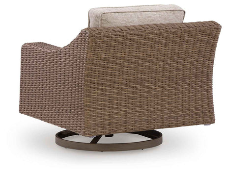 Laguna Heights Beige Swivel Lounge with Cushion by Ashley at Eve Furniture
