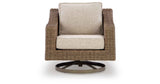 Laguna Heights Beige Swivel Lounge with Cushion by Ashley at Eve Furniture