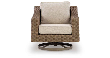 Laguna Heights Beige Swivel Lounge with Cushion by Ashley at Eve Furniture