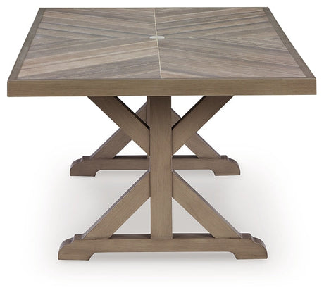 Laguna Heights RECT Dining Table w/UMB OPT by Ashley at Eve Furniture