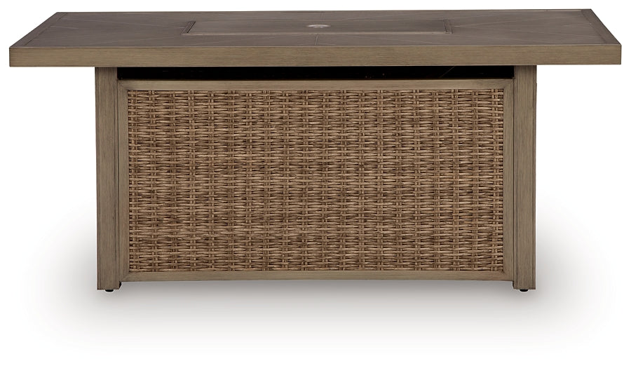 Laguna Heights Rectangular Fire Pit Table by Ashley at Eve Furniture