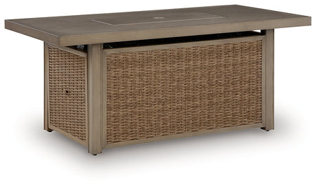 Laguna Heights Rectangular Fire Pit Table by Ashley at Eve Furniture