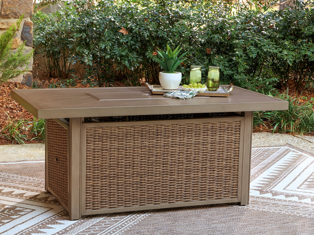 Laguna Heights Rectangular Fire Pit Table by Ashley at Eve Furniture