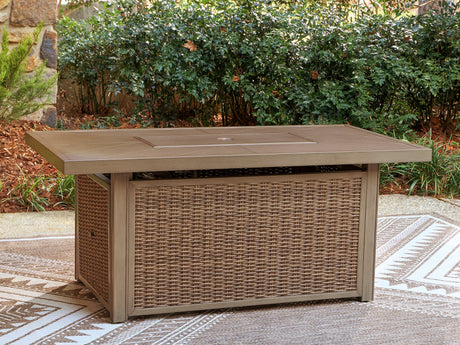 Laguna Heights Rectangular Fire Pit Table by Ashley at Eve Furniture