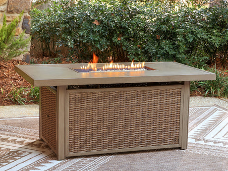 Laguna Heights Rectangular Fire Pit Table by Ashley at Eve Furniture
