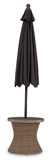 Laguna Heights Round End Table w/UMB OPT by Ashley at Eve Furniture