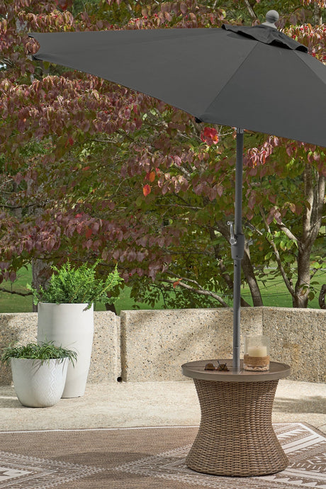 Laguna Heights Round End Table w/UMB OPT by Ashley at Eve Furniture