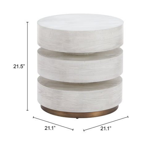 Laha Oak White Side Table by Zuomod at Eve Furniture