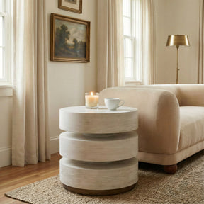 Laha Oak White Side Table by Zuomod at Eve Furniture