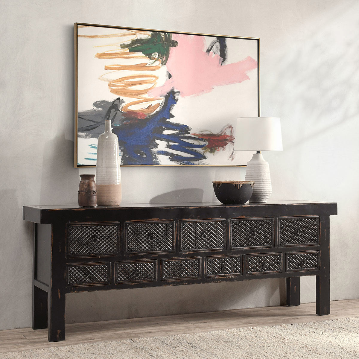 Lahey 11 Drawer Console Table by Classic Home at Eve Furniture