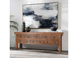 Lahey Mission Brown Solid Wood 11 Dwr Rectangle Console Table by Classic Home at Eve Furniture