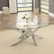 Laila Chrome Coffee Table by Furniture of America at Eve Furniture