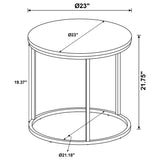 Lainey Distressed Pine Round Occasional Side End Table by Coaster at Eve Furniture