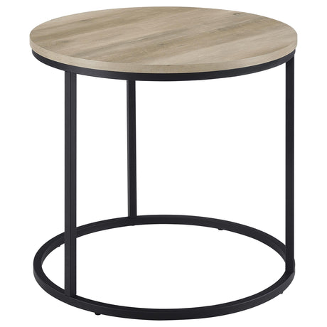 Lainey Distressed Pine Round Occasional Side End Table by Coaster at Eve Furniture