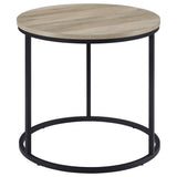 Lainey Distressed Pine Round Occasional Side End Table by Coaster at Eve Furniture