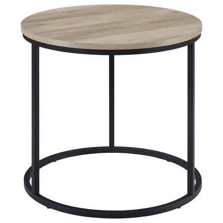 Lainey Distressed Pine Round Occasional Side End Table by Coaster at Eve Furniture