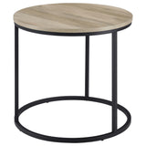 Lainey Distressed Pine Round Occasional Side End Table by Coaster at Eve Furniture