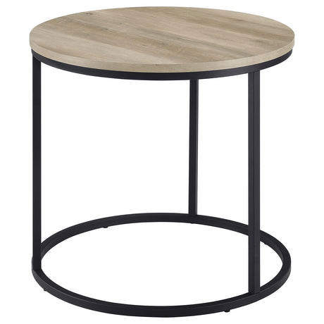 Lainey Distressed Pine Round Occasional Side End Table by Coaster at Eve Furniture