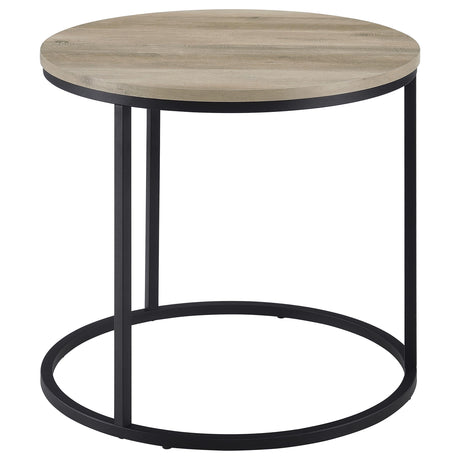 Lainey Distressed Pine Round Occasional Side End Table by Coaster at Eve Furniture