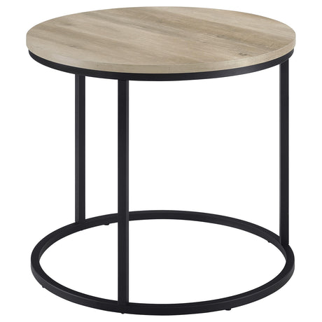Lainey Distressed Pine Round Occasional Side End Table by Coaster at Eve Furniture
