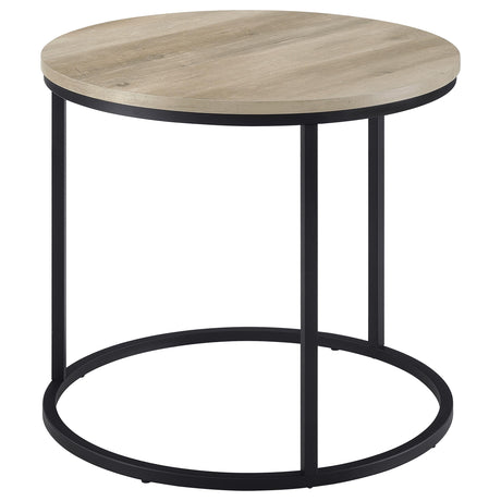 Lainey Distressed Pine Round Occasional Side End Table by Coaster at Eve Furniture