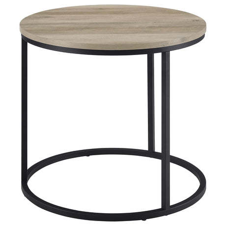 Lainey Distressed Pine Round Occasional Side End Table by Coaster at Eve Furniture