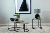 Lainey Gray and Gunmetal Round 2-Piece Nesting Coffee Table by Coaster at Eve Furniture