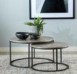 Lainey Gray and Gunmetal Round 2-Piece Nesting Coffee Table by Coaster at Eve Furniture