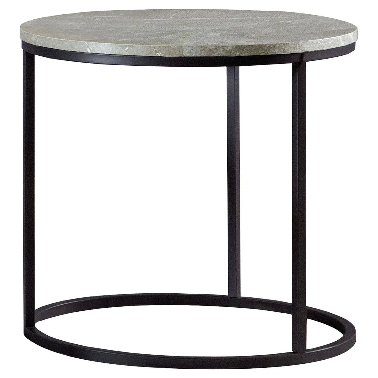 Lainey Gray/Gunmetal Faux Marble Round Top End Table by Coaster at Eve Furniture