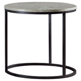 Lainey Gray/Gunmetal Faux Marble Round Top End Table by Coaster at Eve Furniture